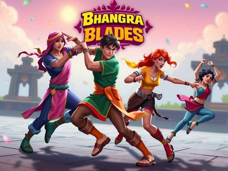 Bhangra Blades game hero image showing vibrant characters dancing and fighting